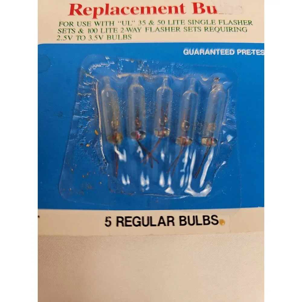 Joy Brite 3V Replacement Christmas Light Bulbs 5 Pack NIP Clear Mini Lamps